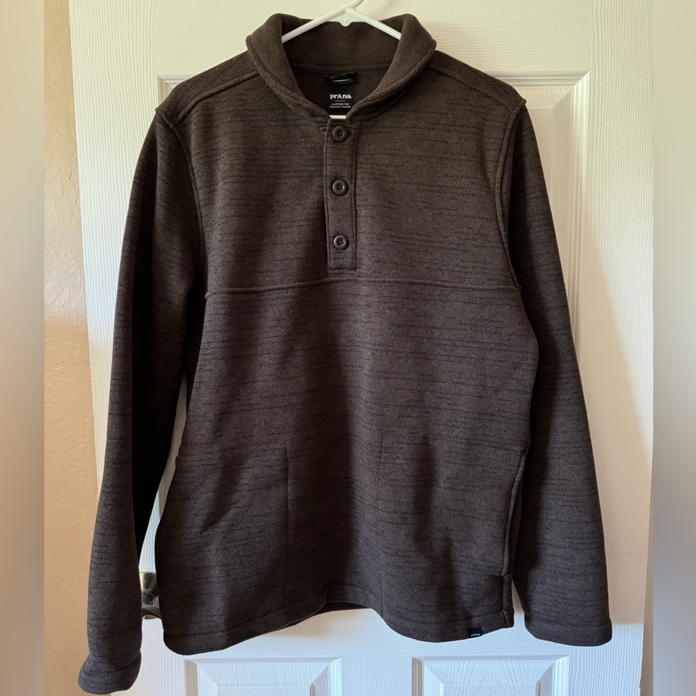 Prana Tri Thermal Threads Henley‎ Sweatshirt Size Medium